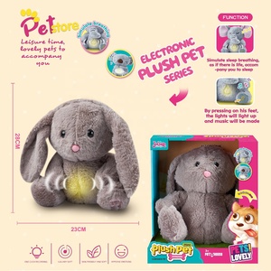 Breathing Glowing Musical Projection Lamp Baby Soothing Rabbit Plush