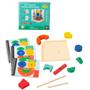 Educational Wooden Kids 3D Projection Building Blocks Toy