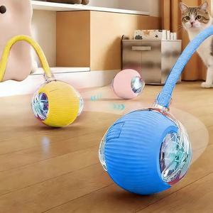 Interactive cat ball toy automatic rolling ball with tail