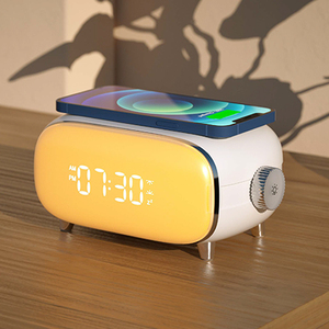 Kids Electronic Night Light Alarm Clock Wireless Charger FM Radio LED Digital Display Custom Logo Modern Living Room Outdoor