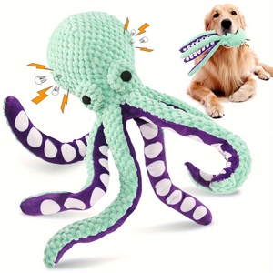 Durable Plush Octopus Dog Squeaky Toy Bite Resistant
